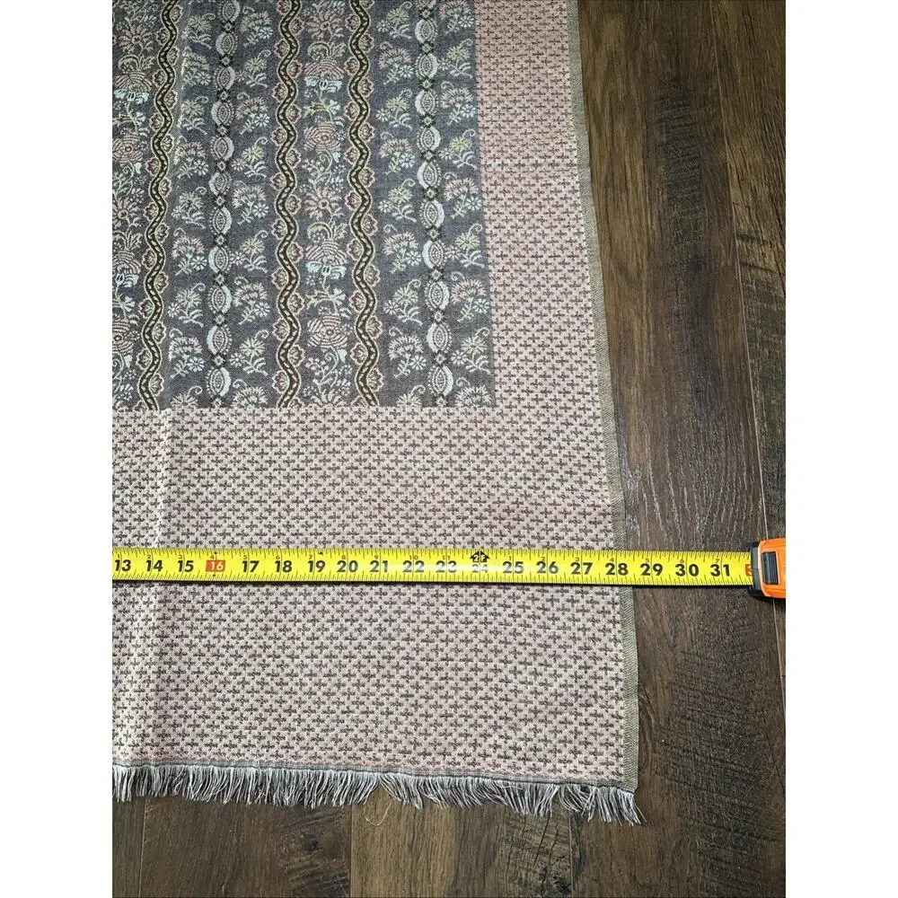 Vintage Signet Wool Woven Throw Wall Hanging Table Runner 80x28 India Floral